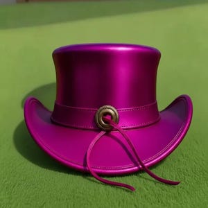 Handmade Metallic Pink Steampunk Top Hat Victorian Mad Hatter Festival Cosplay Hat