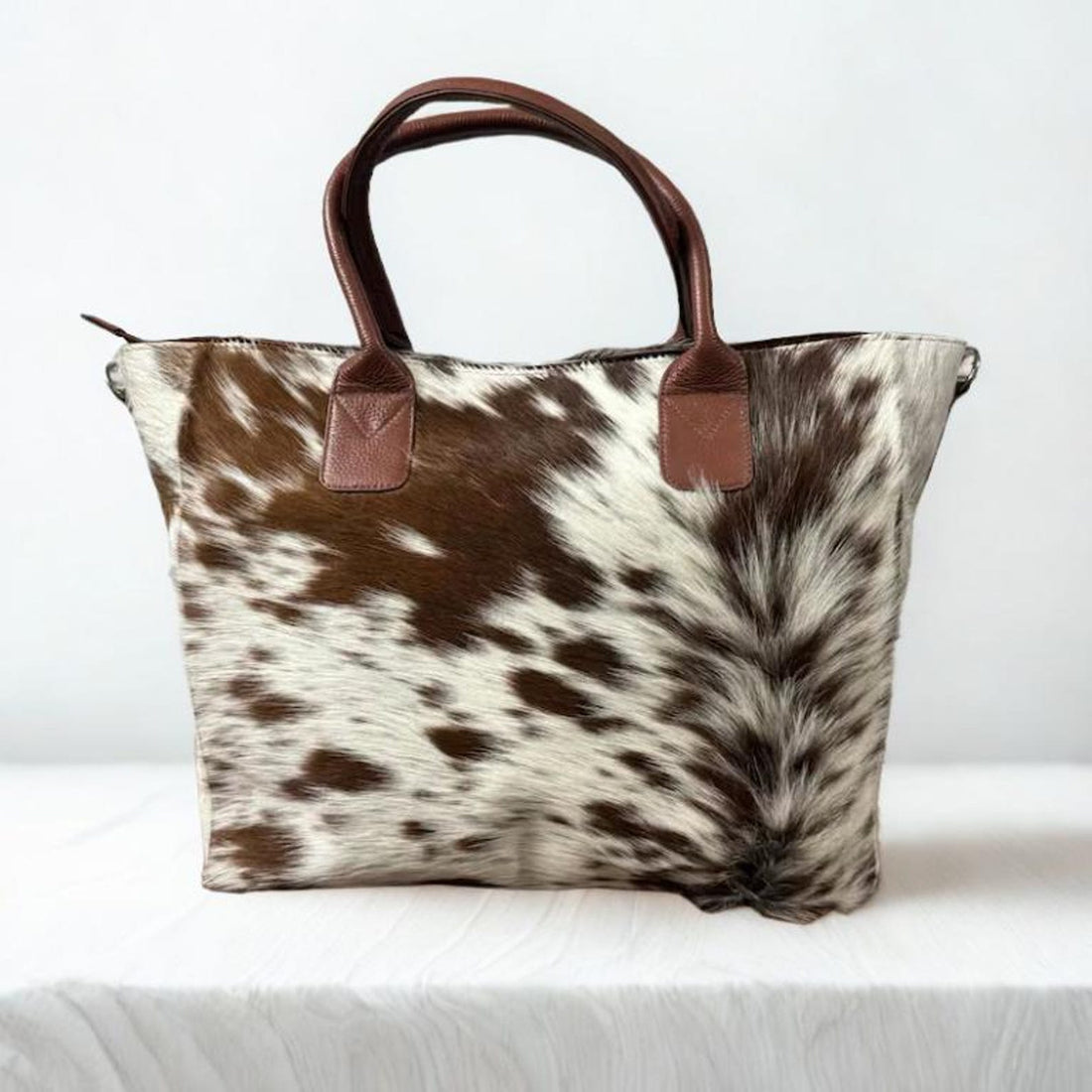 Cowhide Tote Bag Genuine Hair on Leather Western Shoulder Purse Handmade Boho Bag for Her
