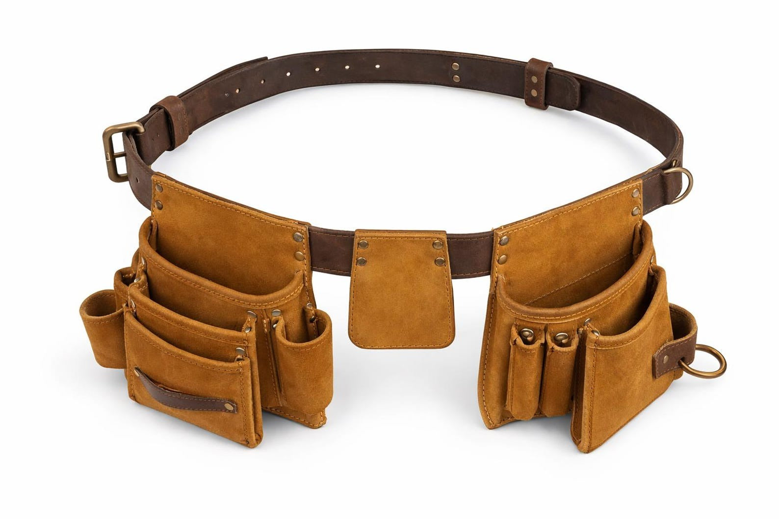 Handcrafted Leather Carpenter Belt  Durable Tool Pouch Organizer