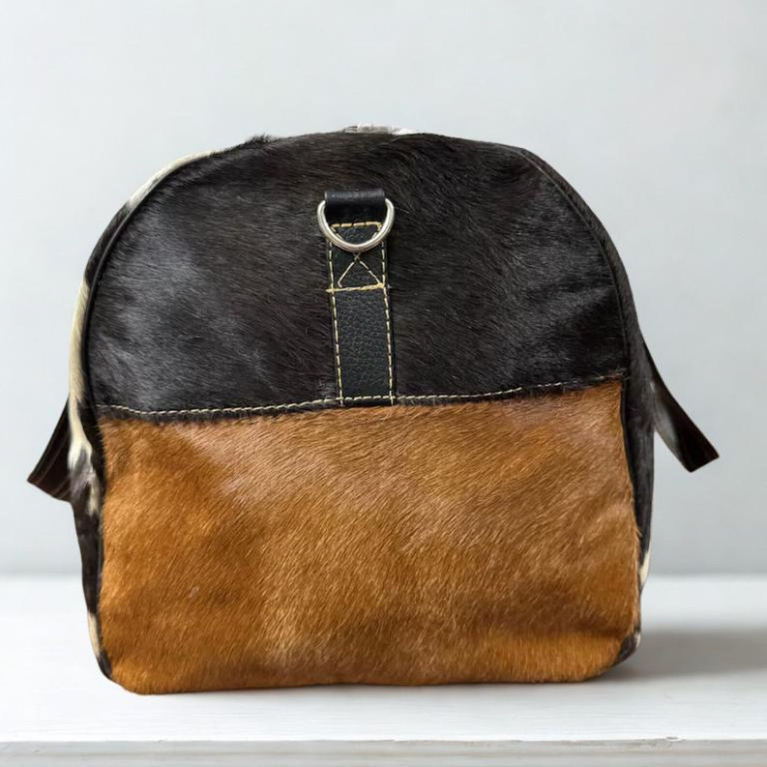 Hair On Cow hide Leather Duffle Bag Handmade Weekender Travel Bag