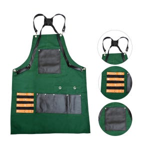 Personalized Chef Apron Cross Back Tool Pockets  Cotton Blend