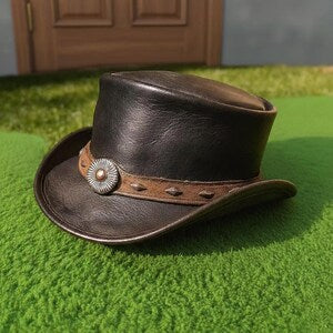 Handmade Leather Top Hat Western Steampunk Gothic Festival Wear