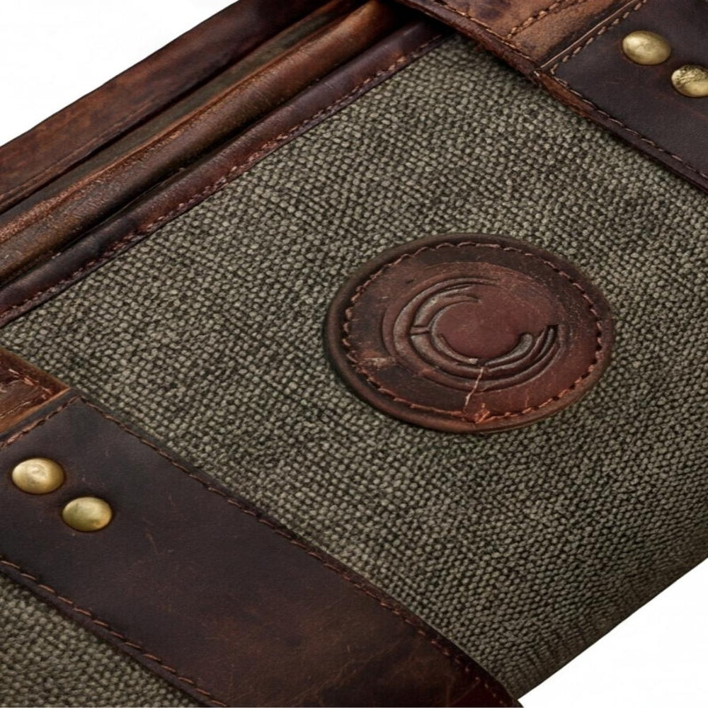 Canvas  Leather Scoped Takedown Rifle Case  Padded Hunting Sleeve