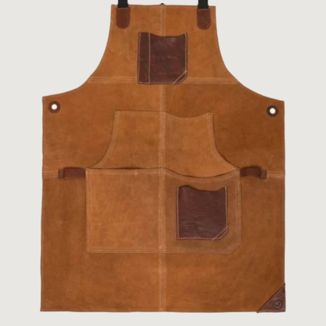 Arucas Saddle Suede Apron  Caramel Brown