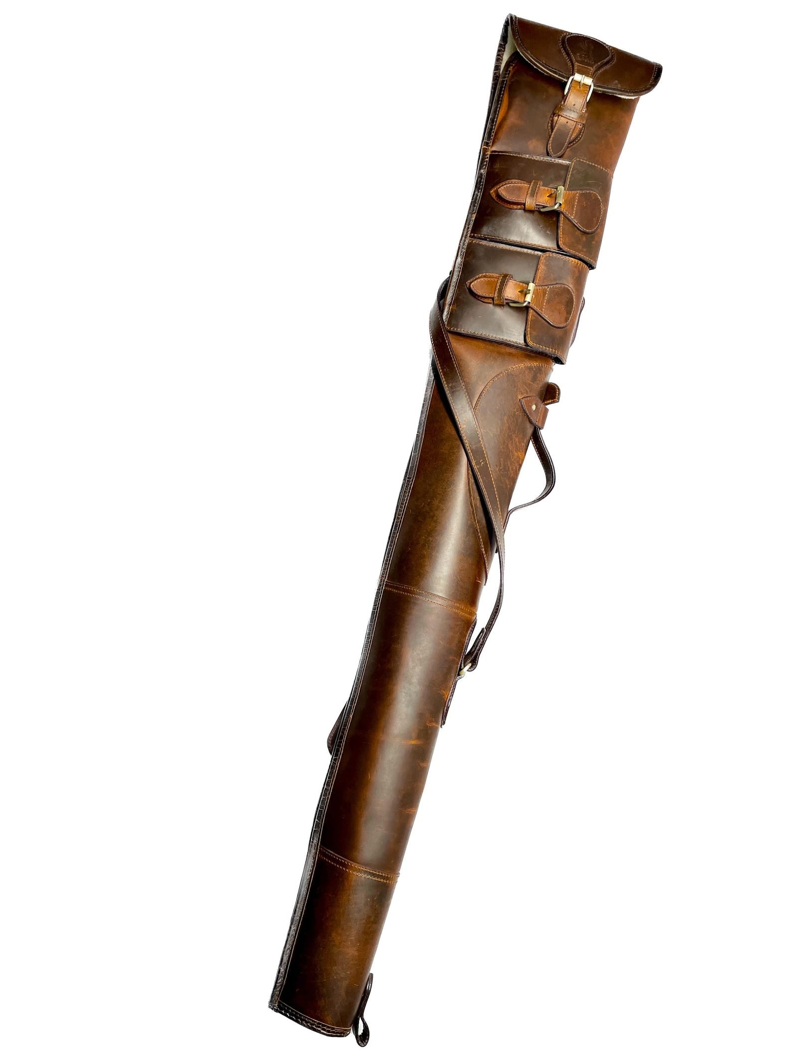 Western Rifle Scabbard 50 Inches Tan Leather Rifle Scabbard with Fur Lining  Carrying Handle Ammo Pockets and Adjustable Carrying Strap