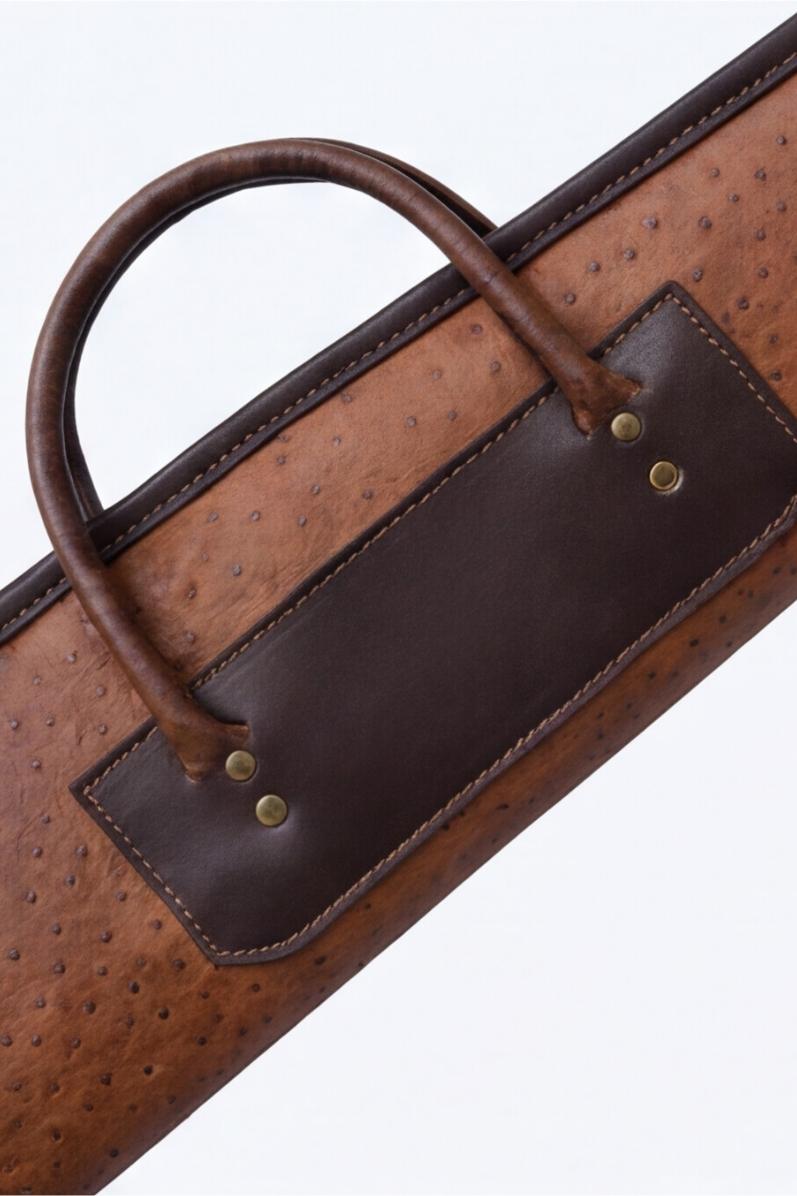 Top-Grain Leather Shotgun Case  Heavy Duty Padded Design