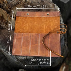 Genuine Leather Chisel Case with 5 Pockets  Leather Crazy Horse tool
