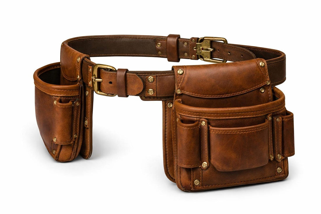 Adjustable Leather Tool Belt Carpenter Tool Pouch Organizer for Men