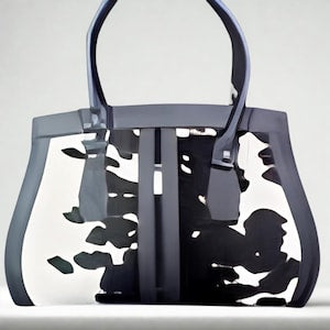 Cowhide Leather Tote Western Hair On Handbag Gift for Her