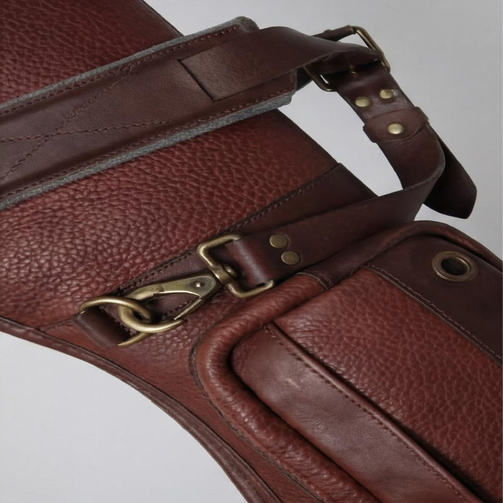 Two Tone Leather Rifle Case  Reinforced Heavy Duty Design