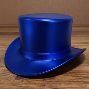Metallic blue Magicians Leather Top Hat  Handmade Steampunk valentines day Festival Hat