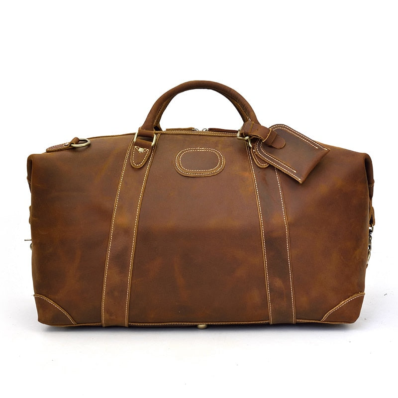 The Wainwright Weekender  Round Vintage Leather Weekender