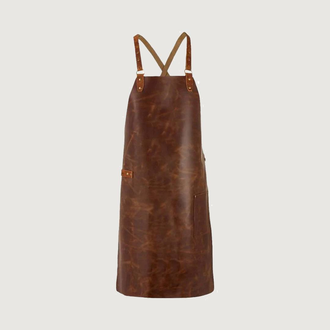 Classic Dark Brown Leather Apron
