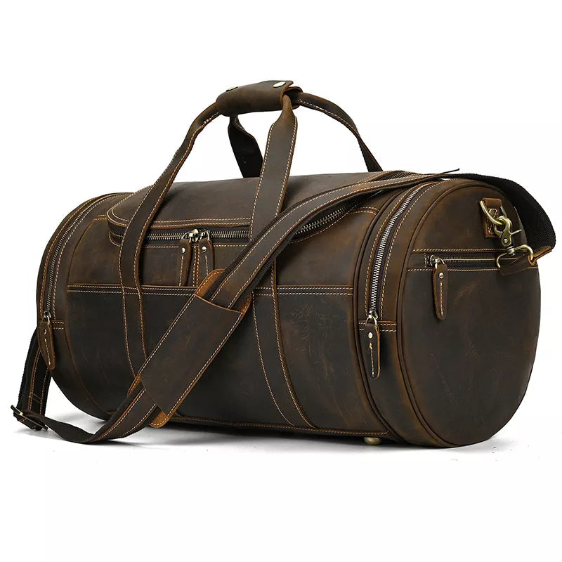The Weekender  Handcrafted Vintage Leather Duffle Bag