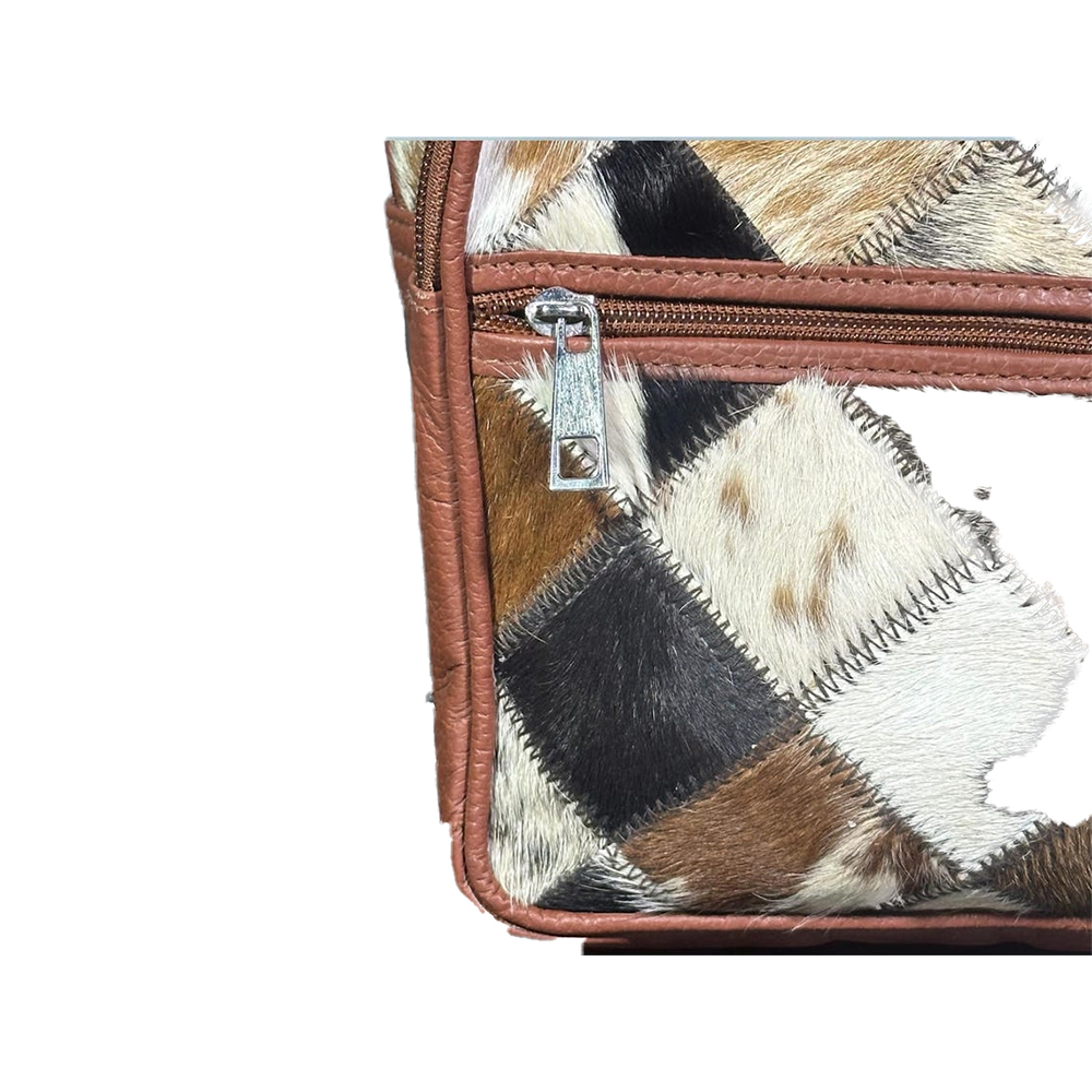 Handmade Cow Hairon Leather Backpack Rustic Patchwork Bag