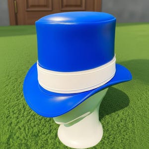 Handmade Blue Leather Steampunk Top Hat Victorian Cosplay Gothic Festival Hat