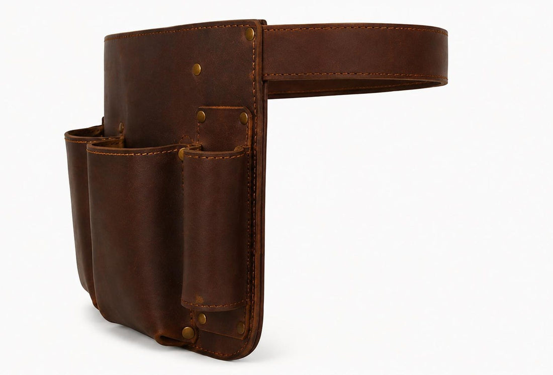 Dark Brown Leather Florist Tool Belt  Stylish Floral Supply Organizer