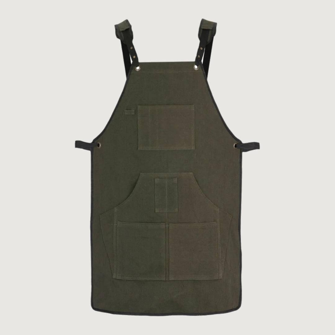 The Olive Vintage Green Canvas Apron