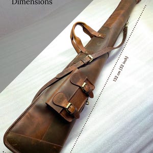 54 Western Rifle Scabbard with Adjustable Strap Brown Leather Shotgun Slip Case Hunting Shooting Sling Long Gun Case Scabbard Rifle Case