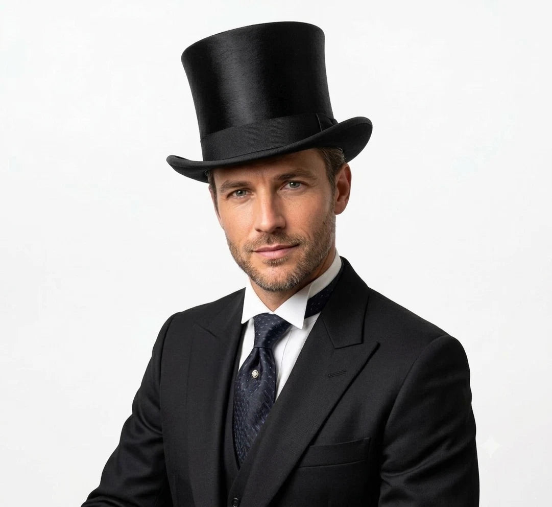 Black Victorian Top Hat Steampunk Gothic Formal Costume Unisex Adult Hat