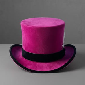 Handmade Pink Silk Top Hat Victorian Steampunk Gothic Cosplay Accessory