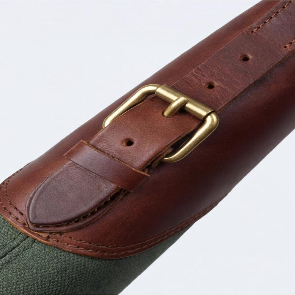 Reinforced Canvas  Leather Rifle Case with Webbing Shoulder Strap