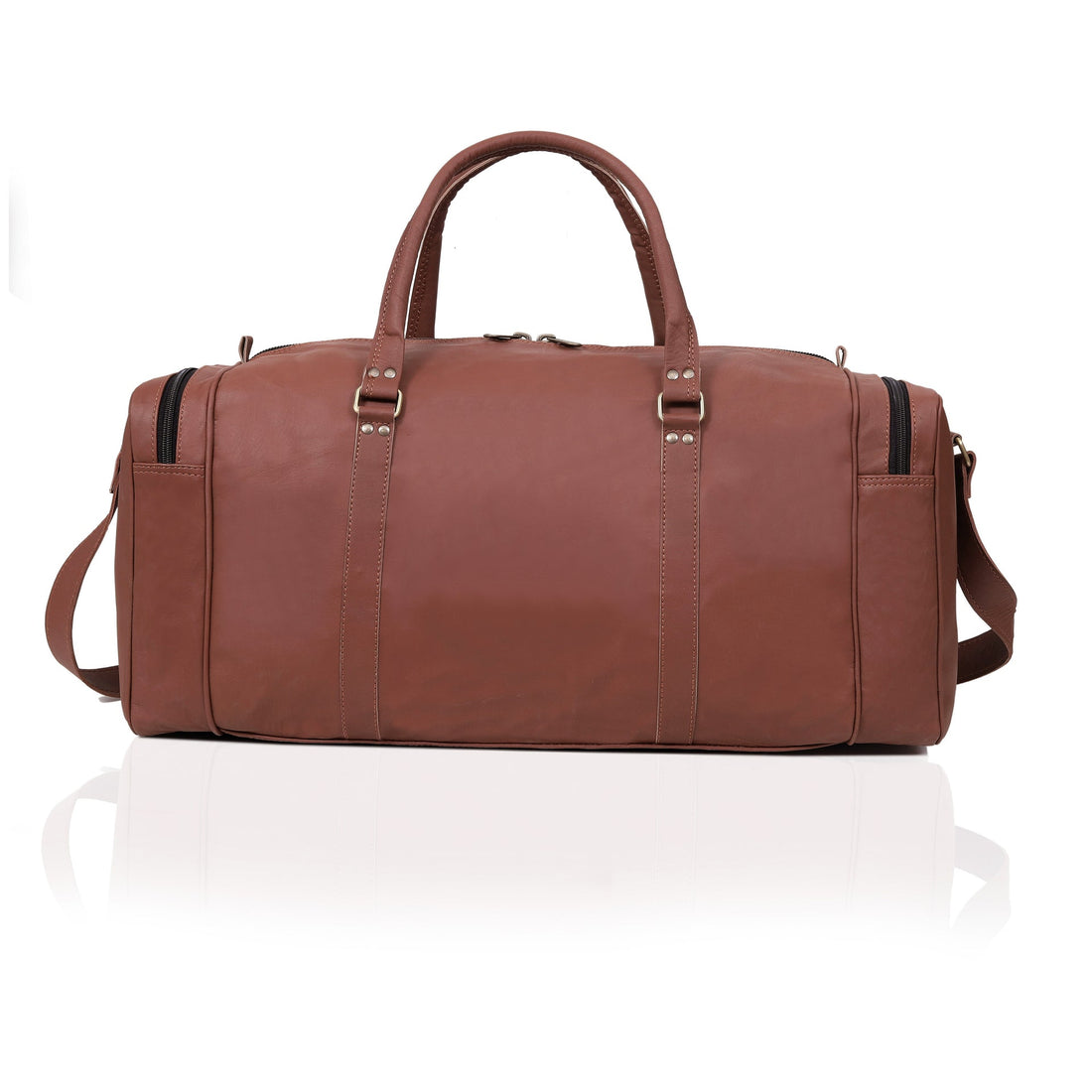 Classic Leather Duffel Bag  Genuine Full Grain Leather Travel Bag