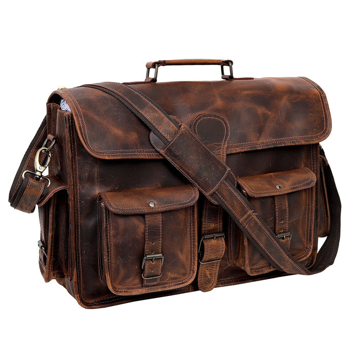 FINE LEATHER MESSENGER BAG  SMALL