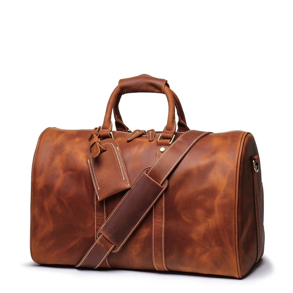 The Brandt Weekender  Small Leather Duffle Bag