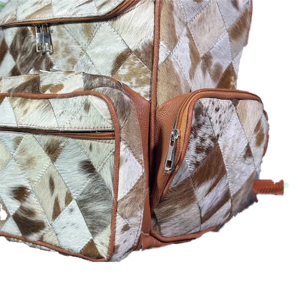 Handmade Cow Hairon Leather Backpack Rustic Western Style Bag