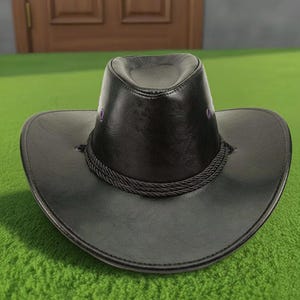 Handmade Leather Cowboy Hat Adjustable Outdoor Horse Riding Western Steampunk Festival Style