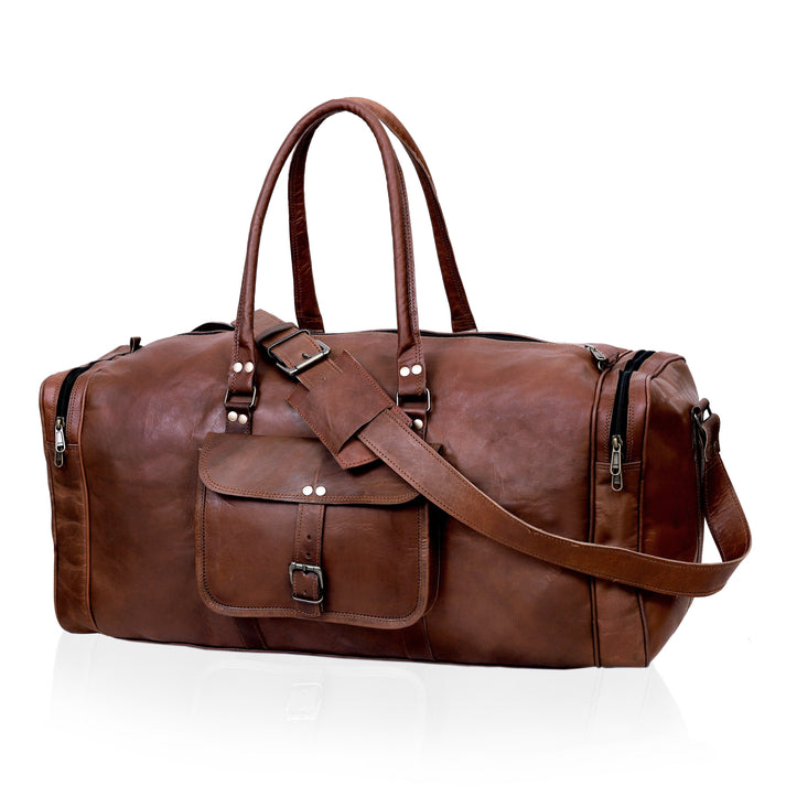 LEATHER DUFFEL BAG FOR MEN  20 INCH
