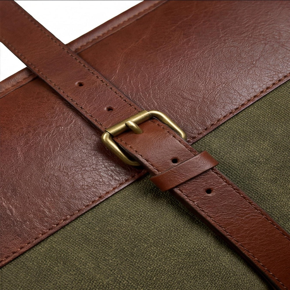 Waxed Canvas  Leather Shotgun Case with Brass Zipper