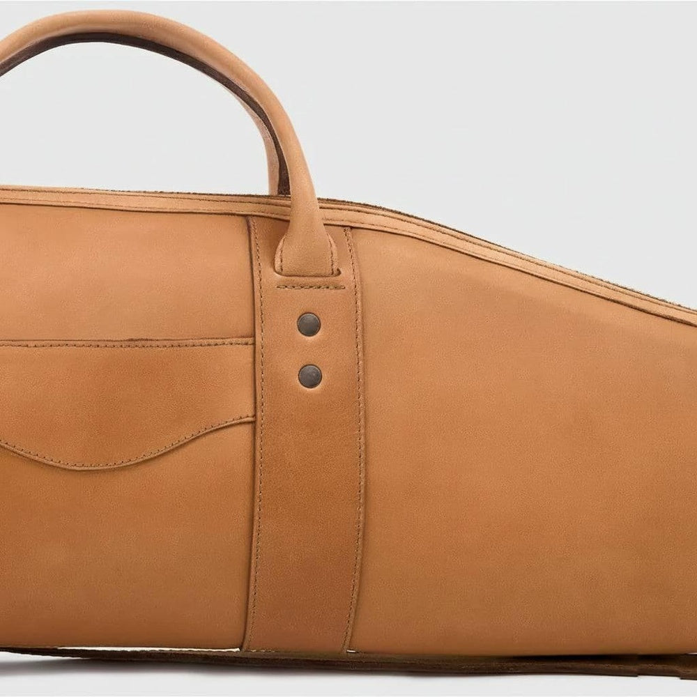 Handcrafted Full Grain Leather Rifle Case  Padded Hunting Sleeve
