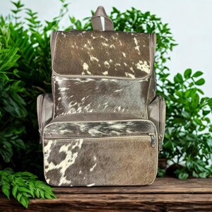 Handmade Cow Hair on Leather Backpack Rustic Western Style