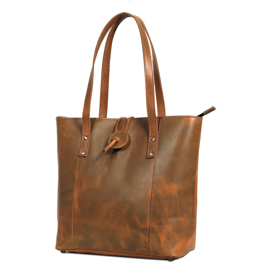 savannah almost perfect leather tote bag brown