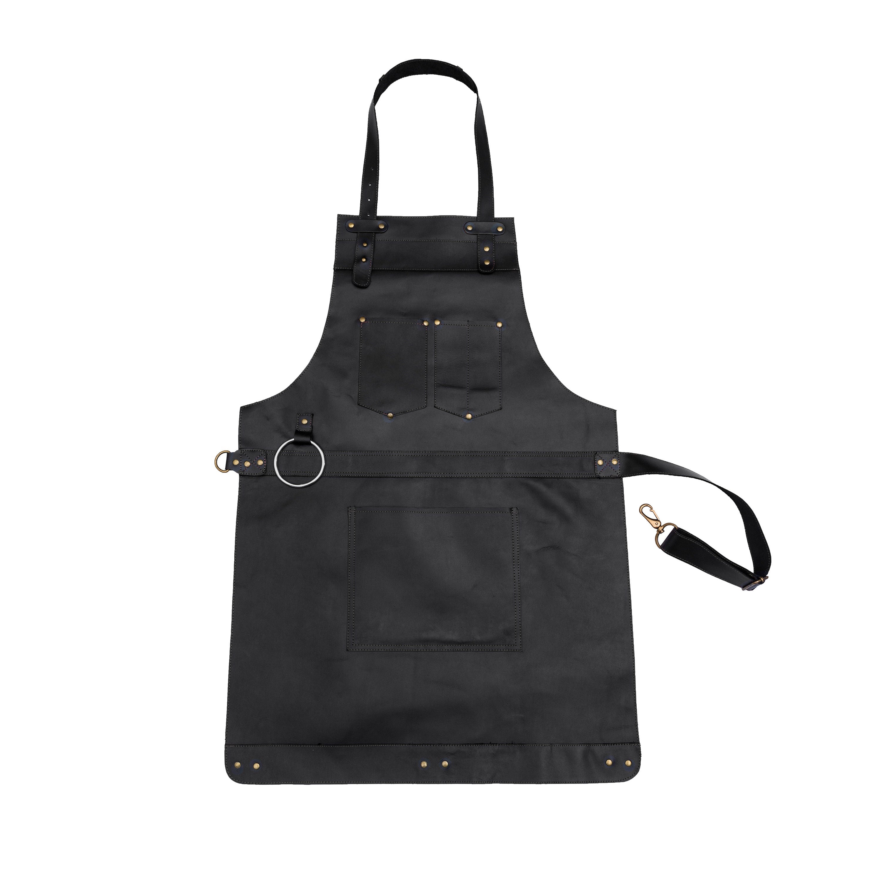 The Northumberland Father  Son Black Full Grain Leather Apron