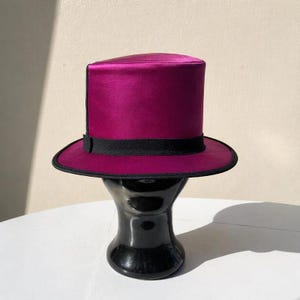 Handmade Hot Pink Top Hat Bold Statement Hat for Steampunk Mad Hatter Cosplay  Festivals
