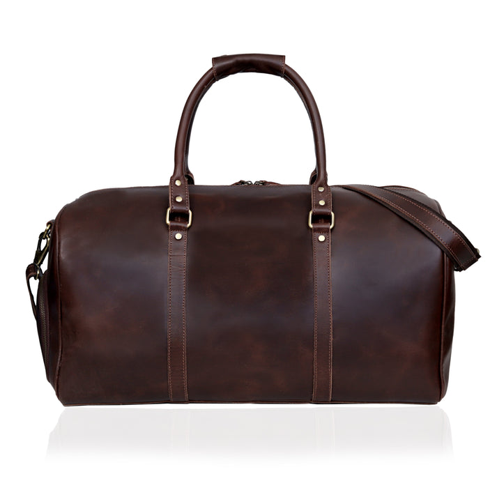 LEATHER DUFFEL BAG FOR MEN  BROWN