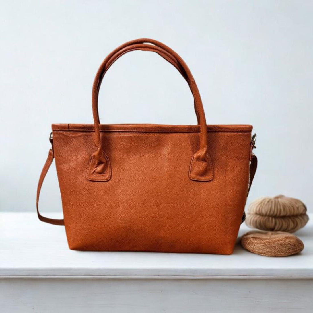 Handmade Cowhide Tote Bag Western Style Leather Shoulder Bag