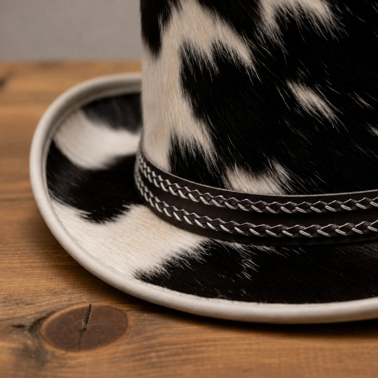 Handmade Cowhide Leather Top Hat Western Cowboy Steampunk Gothic Hat