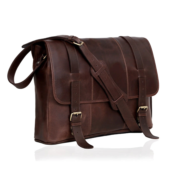 Spacious Interior Leather Messenger Bag
