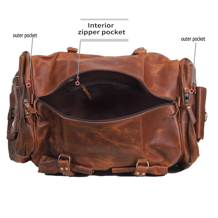 NEW JERSEY LEATHER DUFFEL BAG  20