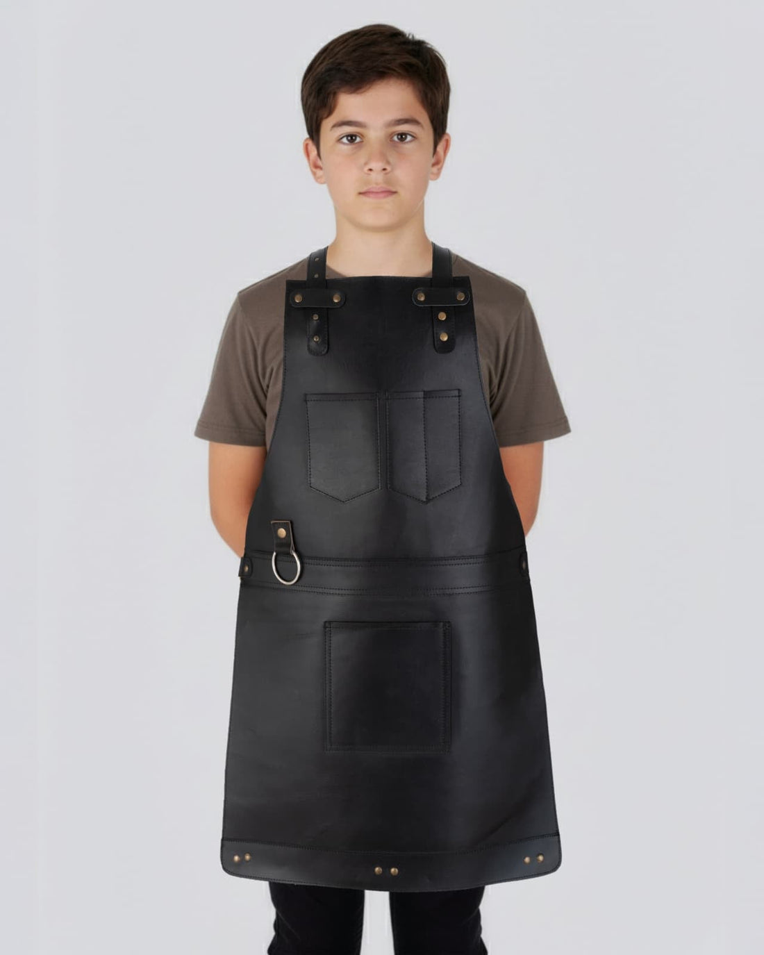 The Northumberland Father  Son Black Full Grain Leather Apron