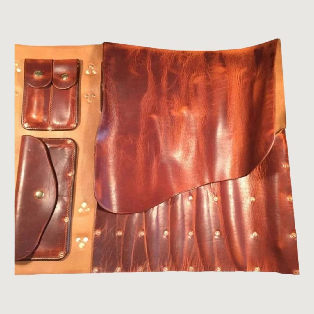 Genuine Classic Leather Knife Roll with Lightweight design