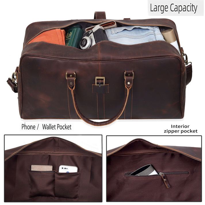 THE LEATHER FARM TRAVEL DUFFEL BAG