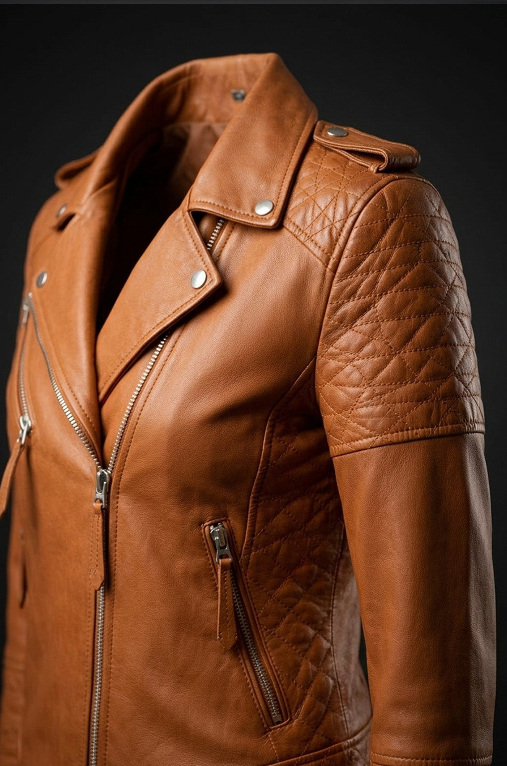 WLJ10 Womens Biker Ladies  Real Leather Biker Cafe Racer Zipper Best Jacket