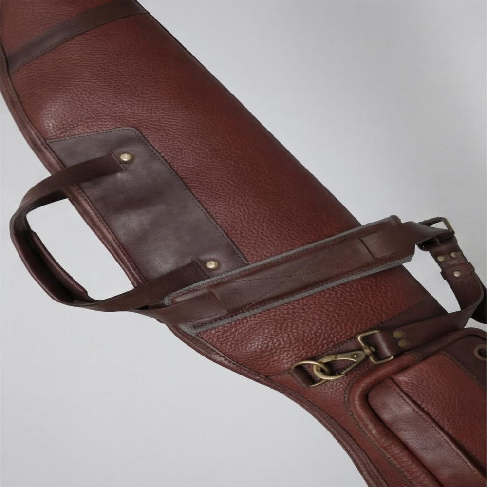Two Tone Leather Rifle Case  Reinforced Heavy Duty Design