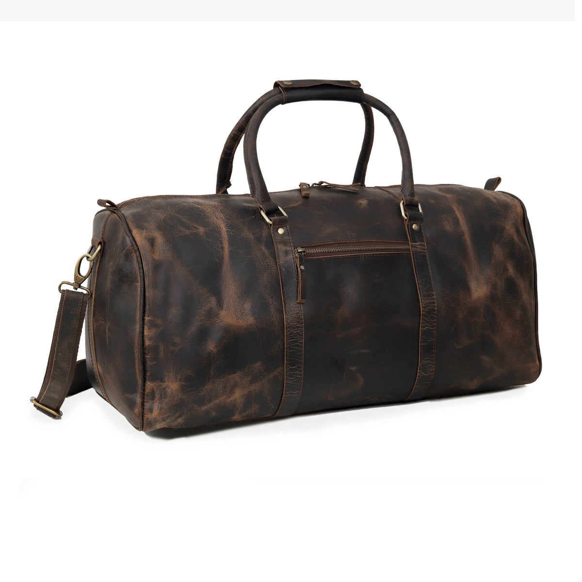 The Outlander Duffel Bag  Genuine Full Grain Leather Travel Bag
