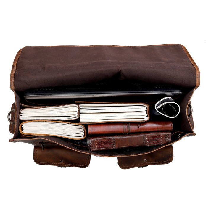 FINE LEATHER MESSENGER BAG  SMALL